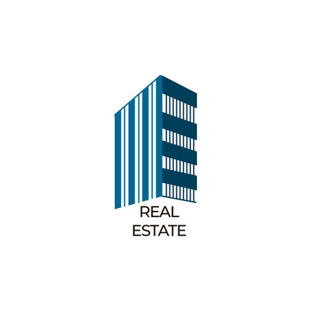 Architecture logo for building company with glass tower house in minimalistic style for branding, real estate brandのイラスト素材