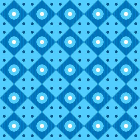 Abstract geometric pattern with cubes and circles in blue colorsのイラスト素材