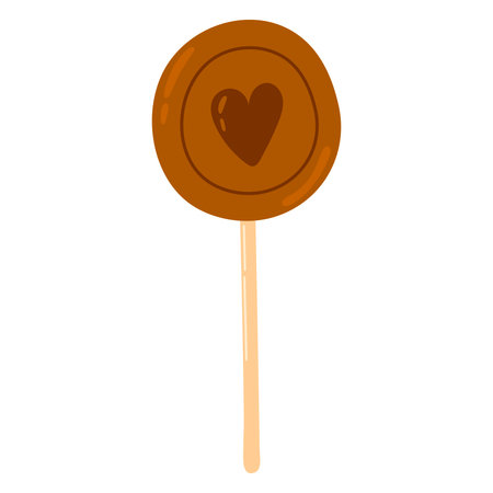 Dango or japanese food on a stick, cute cozy pancake with heart, time for hygge, tradition sweets isolated on white backgroundのイラスト素材