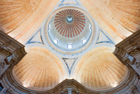 Lisbon, Portugal - Nov 23, 2013: Ceiling and dome of the national Pantheon low angle view.のeditorial素材