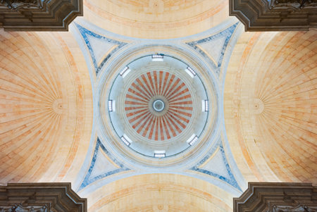 Lisbon, Portugal - Nov 23, 2013: Ceiling and dome of the national Pantheon low angle view.のeditorial素材