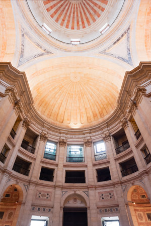 Lisbon, Portugal - Nov 23, 2013: Ceiling and dome of the national Pantheon low angle view.のeditorial素材