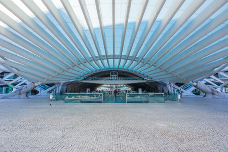 Lisbon Oriente Station entrance in daylightのeditorial素材