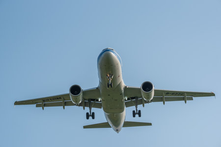 Chengdu airport, Sichuan province, China - August 23, 2019 : Air China Airbus A319 commercial...