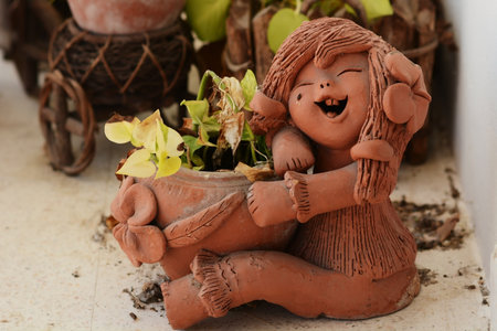 Smiling girl statueの写真素材