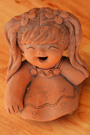 Smiling girl statueの写真素材