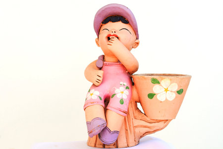 Smiling girl statueの写真素材