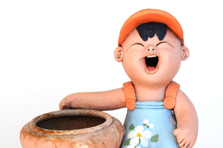 Smiling boy statueの写真素材