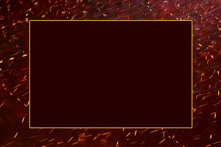 light using the  bulb Christmas frame on red backgroundの写真素材