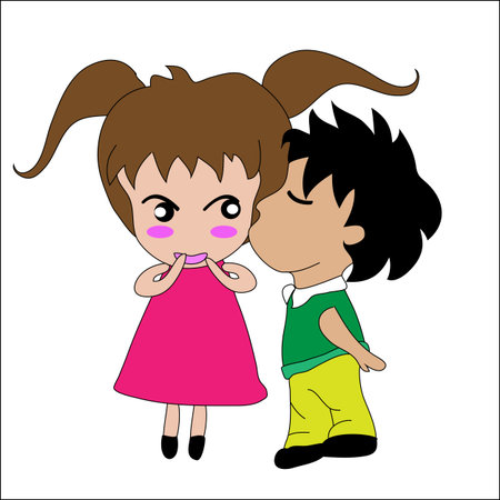 Kissing couple valentine day greetingのイラスト素材