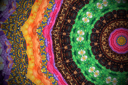 Abstract colorful background created technique from textiles textures
