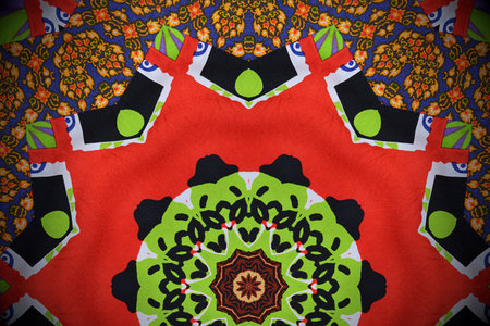 Abstract colorful background created technique from textiles texturesの写真素材