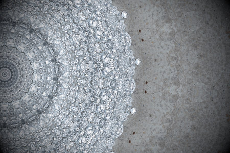 Abstract creased aluminum foil background texture and cement wall for background