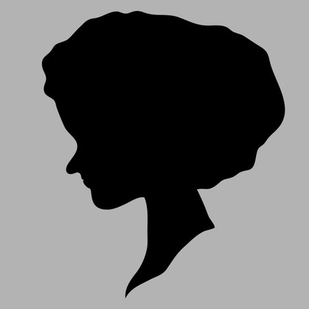 beautiful girl silhouette with stylish hairstyleのイラスト素材