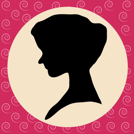 Beautiful women silhouette vector portraitのイラスト素材