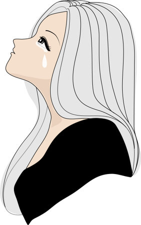 crying womanのイラスト素材