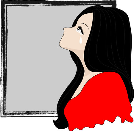 crying womanのイラスト素材
