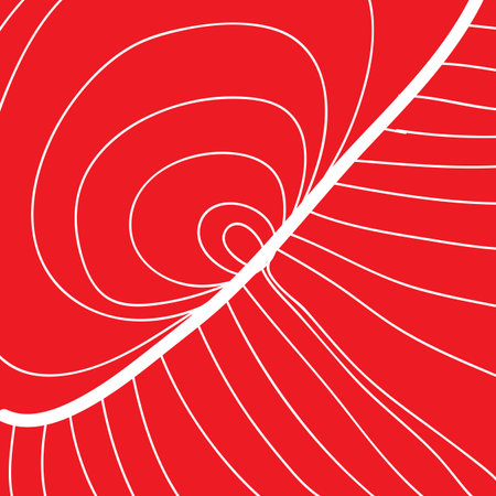 Hand drawn lines and strokes isolated on red backgroundのイラスト素材