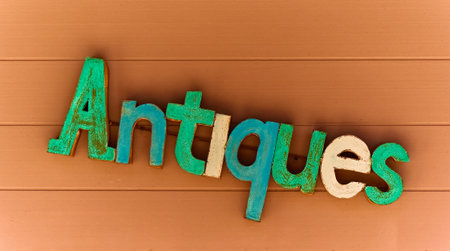 Hipster and Vibrant Antique Store Signageの写真素材