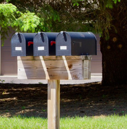 Four Rural Mail Boxesの写真素材