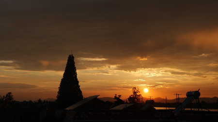 sunset west hillsの写真素材