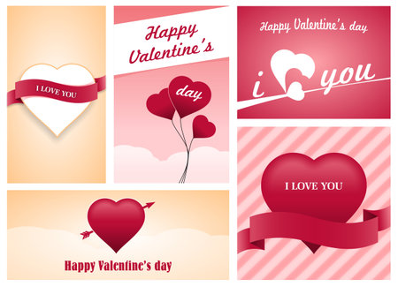 Heart Valentines day card vector background のイラスト素材