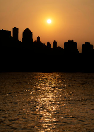 The shadow of the buildings.の写真素材