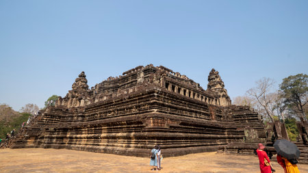 Siem Reap, Cambodia, 28th, January, 2019: The view of Cambodia small circle.