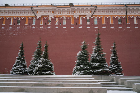 Moscow, Russia, 15th, February, 2019: red square historical buildings, view of Kremlin and Lenin...