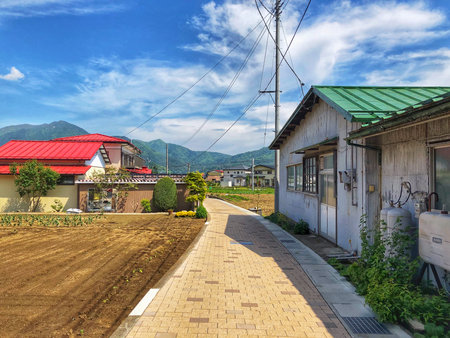 Yamanashi, Japan, 12th, May, 2018. The landscape of Fujiyoshida. Fujiyoshida is a city located in Yamanashi Prefecture, Japan.のeditorial素材