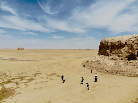 view of Yadan National Geological Park, Gansu, Chinaの写真素材