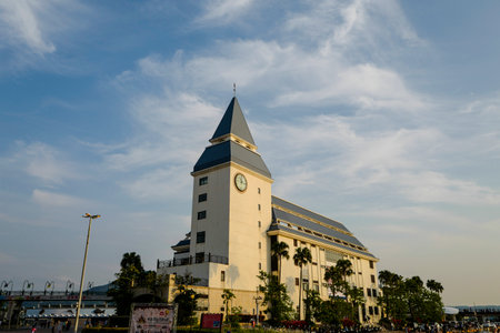 Taipei, Taiwan, 30th, April, 2017: Tamsui Fisherman's Wharf in the daytime, is a scenic spot at the western tip of Tamsui District, an important fishing harbor in the early history of north Taiwan.のeditorial素材