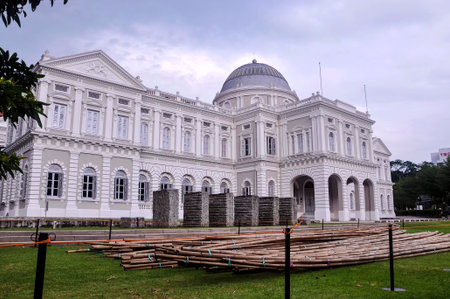 Singapore, 2nd, October, 2015: National Museum of Singapore in the daytime. It is the oldest museum in Singapore.のeditorial素材