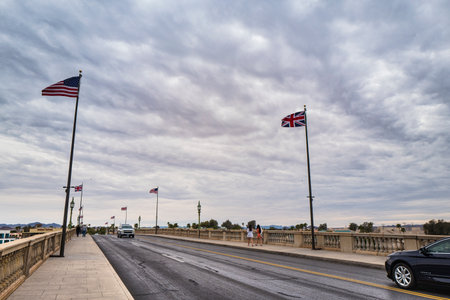 Arizona, America, 8th, March, 2018: View of London Bridge in Lake Havasu City.のeditorial素材