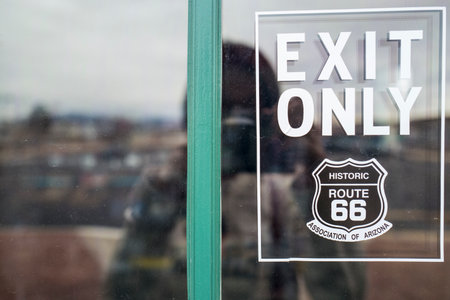Arizona, America, 8th, March, 2018: Exit of Arizona Route 66 Museum in Kingman.