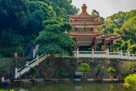 The pavilion at Fairylake Botanical Garden, or Xianhu Botanical Garden at China.