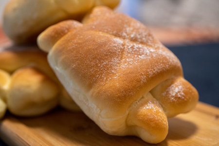 Delicious bread on the plate.の写真素材
