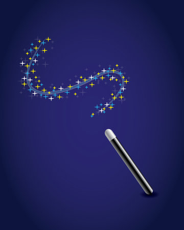 Magic wand with a trail of stars のイラスト素材