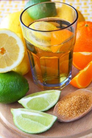  Ice tea - drink with lemon, lime and orange の写真素材