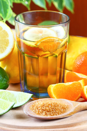 Ice tea - drink with lemon, lime and orange の写真素材