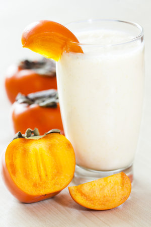 Milk shake with fruit -  kaki の写真素材