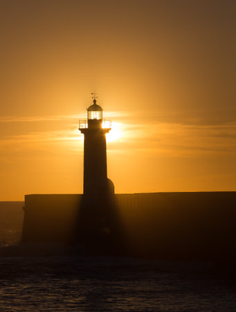 Sunset lighthouseの写真素材