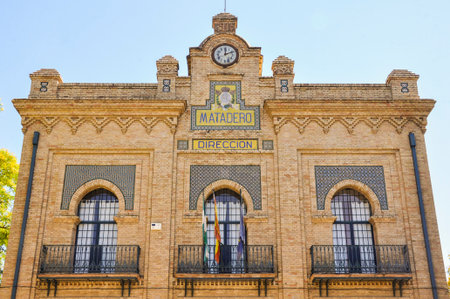 Facade of the Old Slaughterhouse in Seville, Spainのeditorial素材