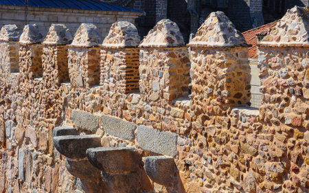 Battlements of the Walls of Avila, Spainの写真素材