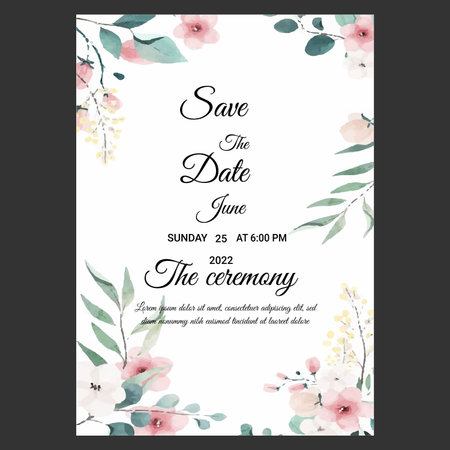 Wedding  Invitation Card Flyer Templateのイラスト素材