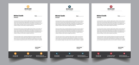 corporate modern letterhead design template with yellow, blue, green and red color. creative modern letter head design template for your project. letterhead, letter head, Businessのイラスト素材