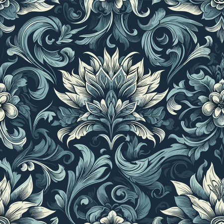 Seamless vintage floral pattern in baroque style. Vector illustrationのイラスト素材