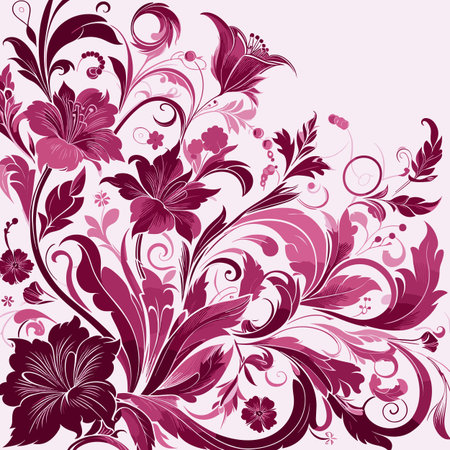abstract vector floral background with pink flowers, element for design, vector illustrationのイラスト素材