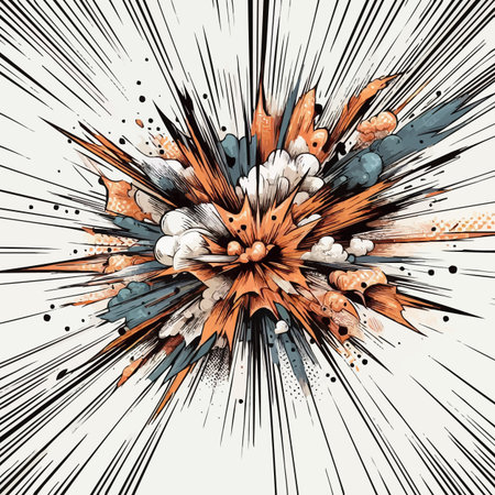 Comic book explosion background. Comic book explosion. Vector illustration.のイラスト素材
