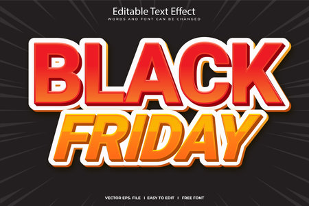 Black Friday text effect, editable text style effect can be used to make Titleのイラスト素材